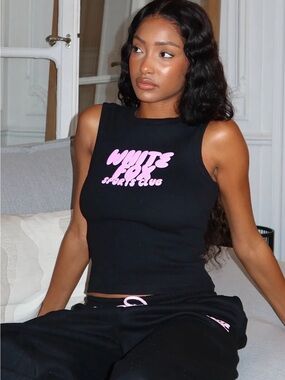 White Fox Club 14 Allie Tank Top Black Size Small